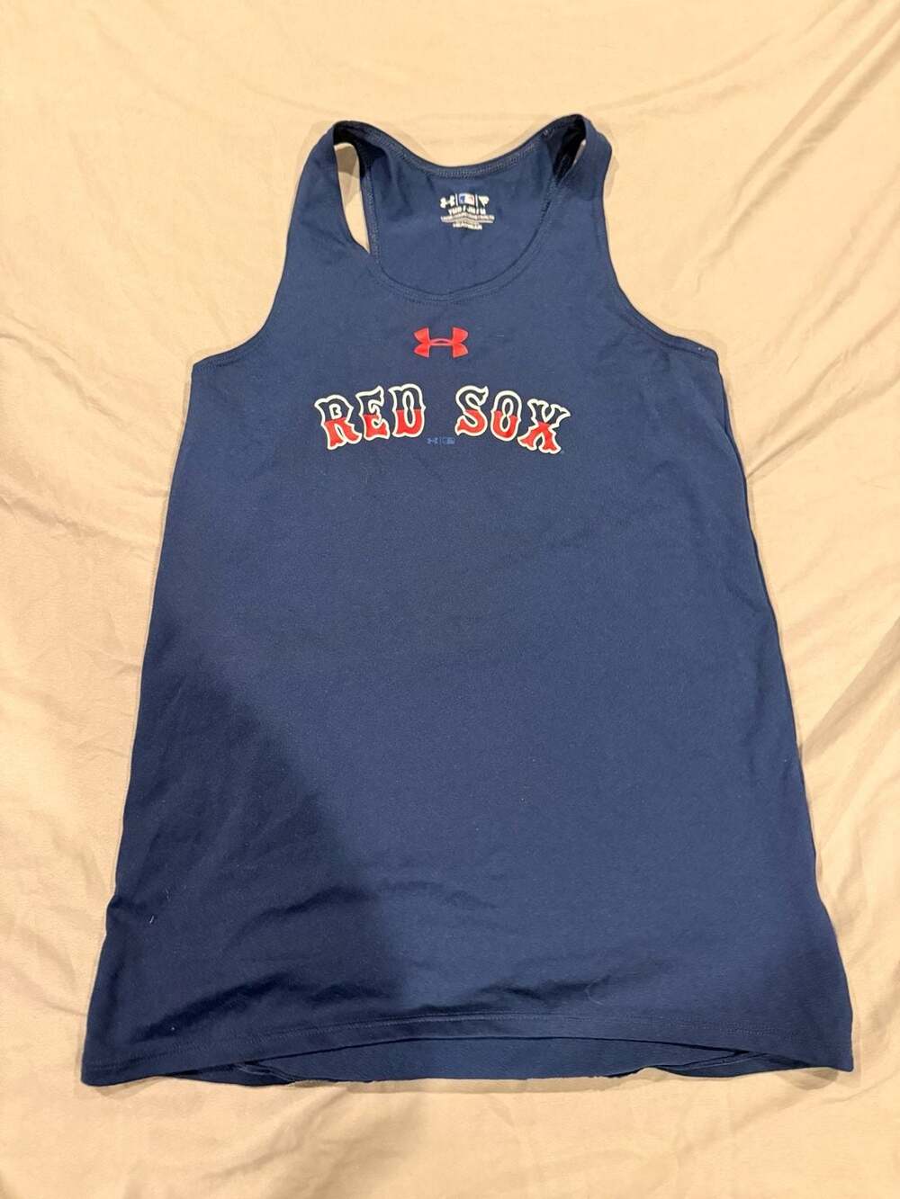 Under Armour Boston Red Sox Tank Top Size YMD Blue MLB Heatgear